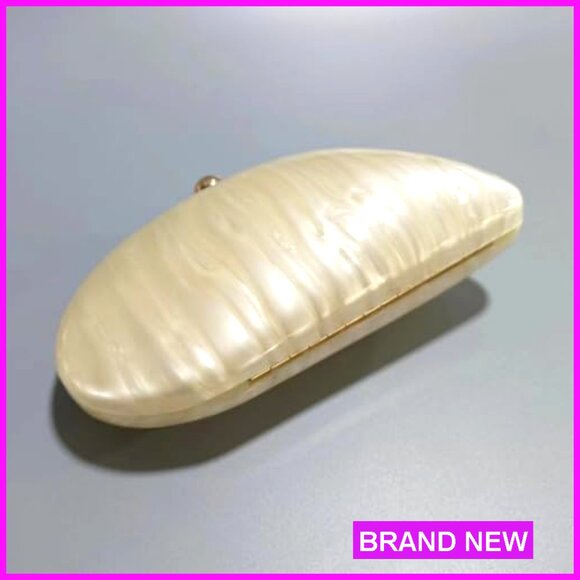 Acrylic Shell Clutch Evening Bag Elegant Glitter Handbag for Wedding Party